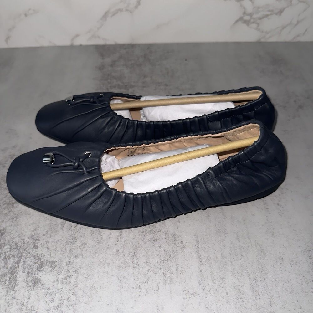 Coach Women’s Navy Blue Eleanor Ballet Flats Size 7.5B NIB $150 Retail